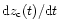 ${\rm d}z_{\rm c}(t)/{\rm d}t$