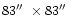 $83\hbox {$^{\prime \prime }$ }\times 83\hbox {$^{\prime \prime }$ }$