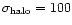 $\sigma_{\rm halo}=100$