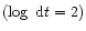 $(\log ~{\rm d}t = 2)$