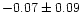 $-0.07 \pm 0.09$