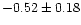 $-0.52 \pm 0.18$