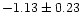 $-1.13 \pm 0.23$