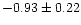 $-0.93 \pm 0.22$