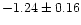 $-1.24 \pm 0.16$