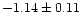$-1.14 \pm 0.11$