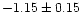 $-1.15 \pm 0.15$