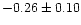 $-0.26\pm0.10$