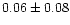 $0.06 \pm 0.08$