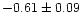 $-0.61 \pm 0.09$
