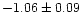 $-1.06\pm0.09$