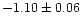 $-1.10\pm0.06$