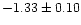 $-1.33\pm0.10$