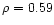 $\rho = 0.59$