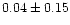 $0.04 \pm 0.15$