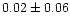 $0.02 \pm 0.06$