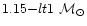 $1.15{-}lt1~{\cal M}_{\odot}$