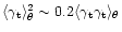 $\langle\gamma_{\rm t}\rangle_\theta^2 \sim 0.2 \langle\gamma_{\rm t}\gamma_{\rm t}\rangle_\theta$