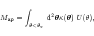 \begin{displaymath}%
M_{\rm ap}=\int_{\theta < \theta_c}~{\rm d}^2\vec{\theta} \kappa(\vec{\theta})~U(\theta),
\end{displaymath}