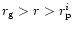 $r_{\rm g} >r >r^i_{\rm p}$