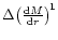 $\Delta{\left(\frac{{\rm d}M}{{\rm d}r}\right)}^{\!1}$