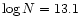 $\log N = 13.1$