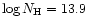 $\log N_{\rm H} = 13.9$