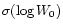 $\sigma(\log W_0)$