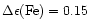 $\Delta\epsilon\rm (Fe)=0.15$