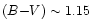 $(B{-}V)\sim 1.15$