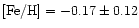 $\rm [Fe/H]=-0.17\pm0.12$