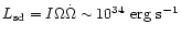 $L_{\rm sd}= I \Omega \dot{\Omega} \sim
10^{34}~{\rm erg~s^{-1}}$