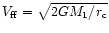 $V_{\rm
ff}=\sqrt{2GM_1/r_{\rm c}}$