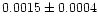 $0.0015\pm0.0004$