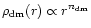 $\rho _{\rm dm}(r)\propto r^{n_{\rm dm}}$