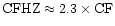 ${\rm CFHZ}\approx 2.3 \times {\rm CF}$