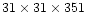 $31\times31\times351$
