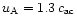 $u_{\rm A}=1.3\,c_{\rm ac}$