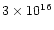 $ 3 \times 10^{16}$