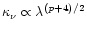 $\kappa_{\nu} \propto \lambda^{\rm ({\it p}+4)/2}$