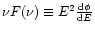 $\nu F(\nu)\equiv E^2\frac{{\rm d}\phi}{{\rm d}E}$