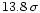 $13.8\:\sigma$
