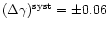 $(\Delta\gamma)^{\rm syst}=\pm0.06$