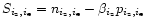 $S_{i_{\rm z}, i_{\rm e}}=n_{i_{\rm z}, i_{\rm e}}-\beta_{i_{\rm z}}p_{i_{\rm z}, i_{\rm e}}$