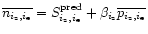 $\overline{n_{i_{\rm z}, i_{\rm e}}}=S_{i_{\rm z}, i_{\rm e}}^{{\rm pred}}+\beta_{i_{\rm z}}\overline{p_{i_{\rm z}, i_{\rm e}}}$