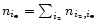 $n_{i_{\rm e}}=\sum_{i_{\rm z}}n_{i_{\rm z},i_{\rm e}}$