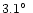 $3.1\hbox{$^\circ$ }$