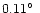 $0.11\hbox{$^\circ$ }$