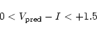 \begin{displaymath}0 < V_{\rm pred}-I < +1.5 \end{displaymath}