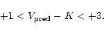 \begin{displaymath}+1 < V_{\rm pred}-K < +3. \end{displaymath}